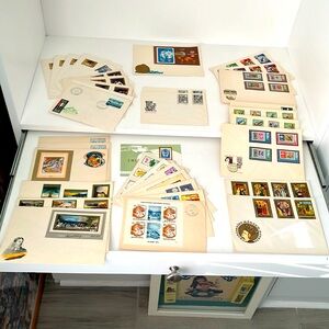 Vintage 70’s stamp collection “date of first issue” from Hungary